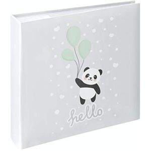 Hama Album photo "Hello Panda" (pour 200 photos au format 10 x 15 cm, petit album de taille 22,5 x 22 cm, 100 pages blanches, panda, avec emplacement pour CD, élégant) Turquoise/Noir/Blanc - Publicité