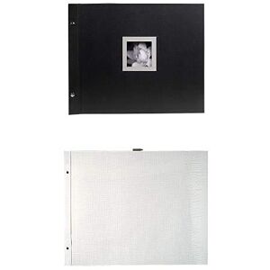 EXACOMPTA 16944E Album Photos à Vis Rechargeable Ceremony 40 Pages Noires 160 Photos 37 x 29 cm Noir + Kitchen Sachet de 10 Recharges pour album à vis pages blanches Blanc 36 x 28,5 x 0,8 cm - Publicité