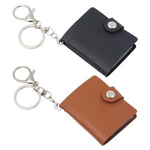 Neikafan 2 Pièces Mini Porte Clef Album Photo,Porte Clé Photo Cuir Petit Photo Album Noir Marron Mini Photo Album Keychain 2 Pouces Personnalisé DIY Idée Cadeau(5.5 * 6.5cm) - Publicité