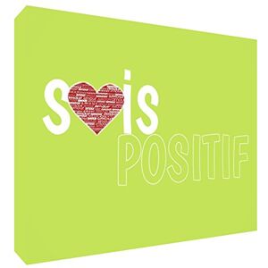 ART Sois Positif Bloc Décoratif en Acrylique Transparent Poli comme Diamant Vert Citron 14,8 x 10,5 x 2 cm - Publicité