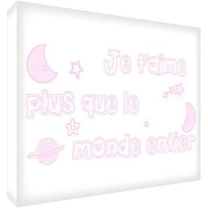 ART Je T'Aime Plus que le Monde Entier Bloc décoratif en Acrylique Transparent Poli comme Diamant Rose pâle 14,8 x 10,5 x 2cm - Publicité