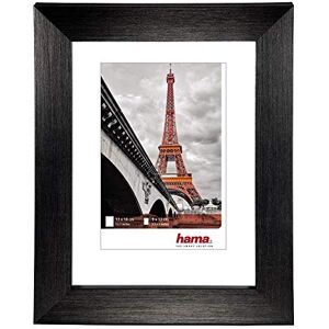 Hama Cadre photo en plastique "Paris" (cadre de 40 cm x 50 cm, bordures de 20 mm x 15 mm, pour les photo de taille 28 cm x 35 cm, verre reflex, polystyrene (PS), avec crochet) Noir - Publicité