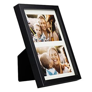 Cadre Multi Photo 17 x 23 cm avec Passe-Partout pour 2 photos 10 x 15 cm, Noir - Publicité