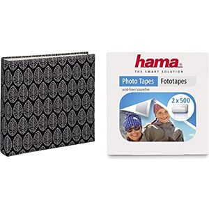 Hama Album photo vierge "La Fleur" (album photo traditionnel 30 cm x 30 cm) Noir & Distributeurs Pastilles photo (1000 pastilles, autocollantes double-face, distributeur pratique) Transparent - Publicité