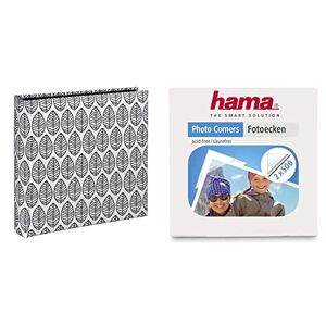Hama Album photo vierge "La Fleur" (album photo traditionnel 30 cm x 30 cm, 100 pages blanches) Blanc & Distributeurs Coins photo (1000 coins, autocollants, distributeur pratique) Transparent - Publicité