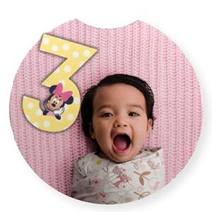 Disney Baby Milestone Month Girls Minnie Mouse Jumbo Newborn to 12 Months First Year Number Set for Taking Pictures Facebook Baby Album Scrapbook Memory Books - Publicité