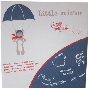 Candide Image sur chassis toilé Inscription en anglais Little Aviator Petit aviateur 38 x 38 cm - Publicité