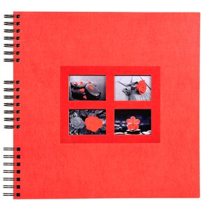 Exacompta Album photos à spirales 60 pages noires Passion - 32x32 cm - Rouge Noir