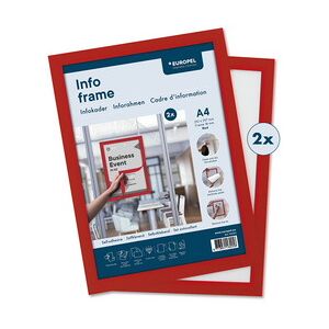 Cadre magnétique INFO FRAME, A4, rouge - Lot de 2