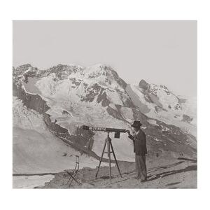 Kelepoq Photo ancienne noir et blanc montagne n°59 cadre noir 70x70cm - Publicité