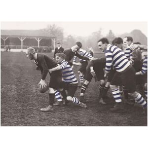 Kelepoq Photo ancienne couleur rugby n°07 cadre noir 30x45cm