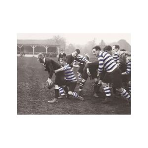 Kelepoq Photo ancienne couleur rugby n°07 cadre noir 40x60cm