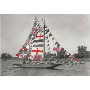 Kelepoq Photo ancienne couleur bateau n°06 cadre noir 40x60cm