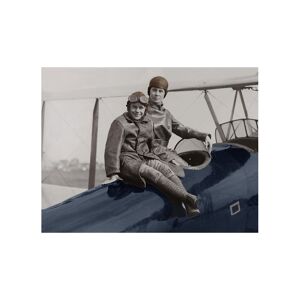 Kelepoq Photo ancienne couleur avion n°04 cadre noir 30x45cm