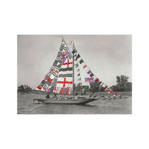 Kelepoq Photo ancienne couleur bateau n°06 cadre noir 100x150cm