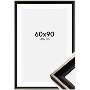 Ram med passepartou Cadre Öjaren Noir-Argent 60x90 cm - Passe-partout Blanc 50x80 cm - Publicité