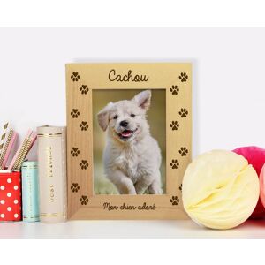 Cadeaux.com Cadre en bois gravé empreintes chien