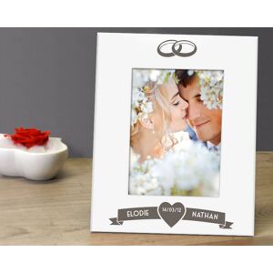 Cadeaux.com Cadre metal blanc grave Mariage