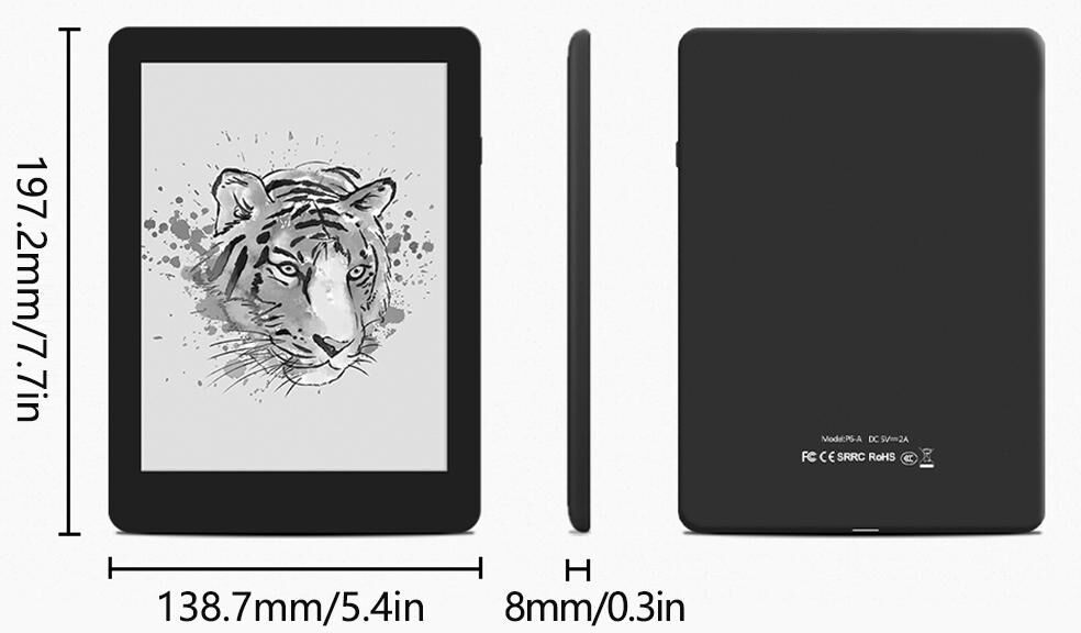 Livre électronique e-ink 6 pouces e-reader 1GB + 32GB Android 8.1 bloc-notes en papier numérique prise en charge Wifi et BT