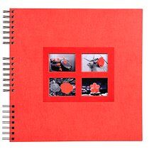 Exacompta Album photos à spirales PASSION. Capacité 360 photos, pages Noires. 32x32 cm, coloris Rouge
