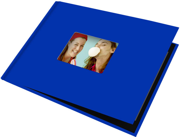 UNIBOOK Album 15x20cm + Fenêtre 12 Pages Autocollant Bleu