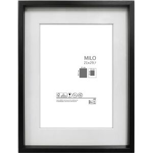 GPS Cornice con passe-partout Milo 2, nero 21x29.7 cm per immagini 13x18 cm