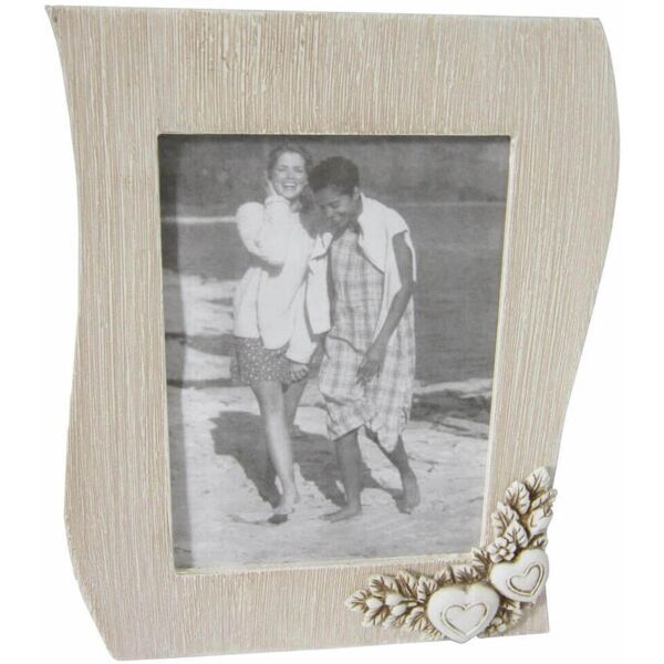 milani home portafoto shabby chic onda tortora 14,5x19,5 per interno camera cameretta salot tortora 21 x 27 x 2.5 cm