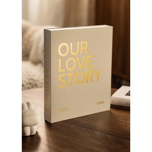 KAILA OUR LOVE STORY Creme - Coffee Table Photo Album (60 Zwarte zijden)