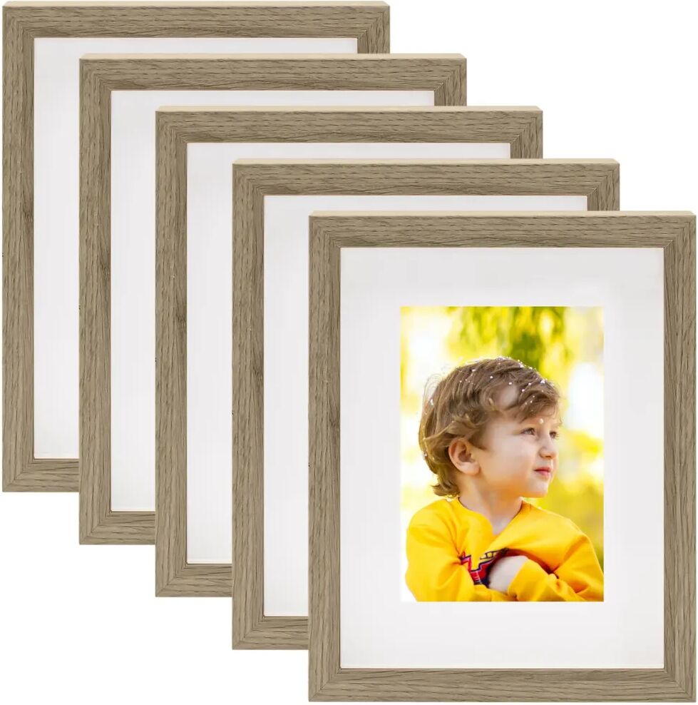 vidaXL 3D fotoboksrammer 5 stk mørkt tre 20x25 cm for 13x18 cm bilde