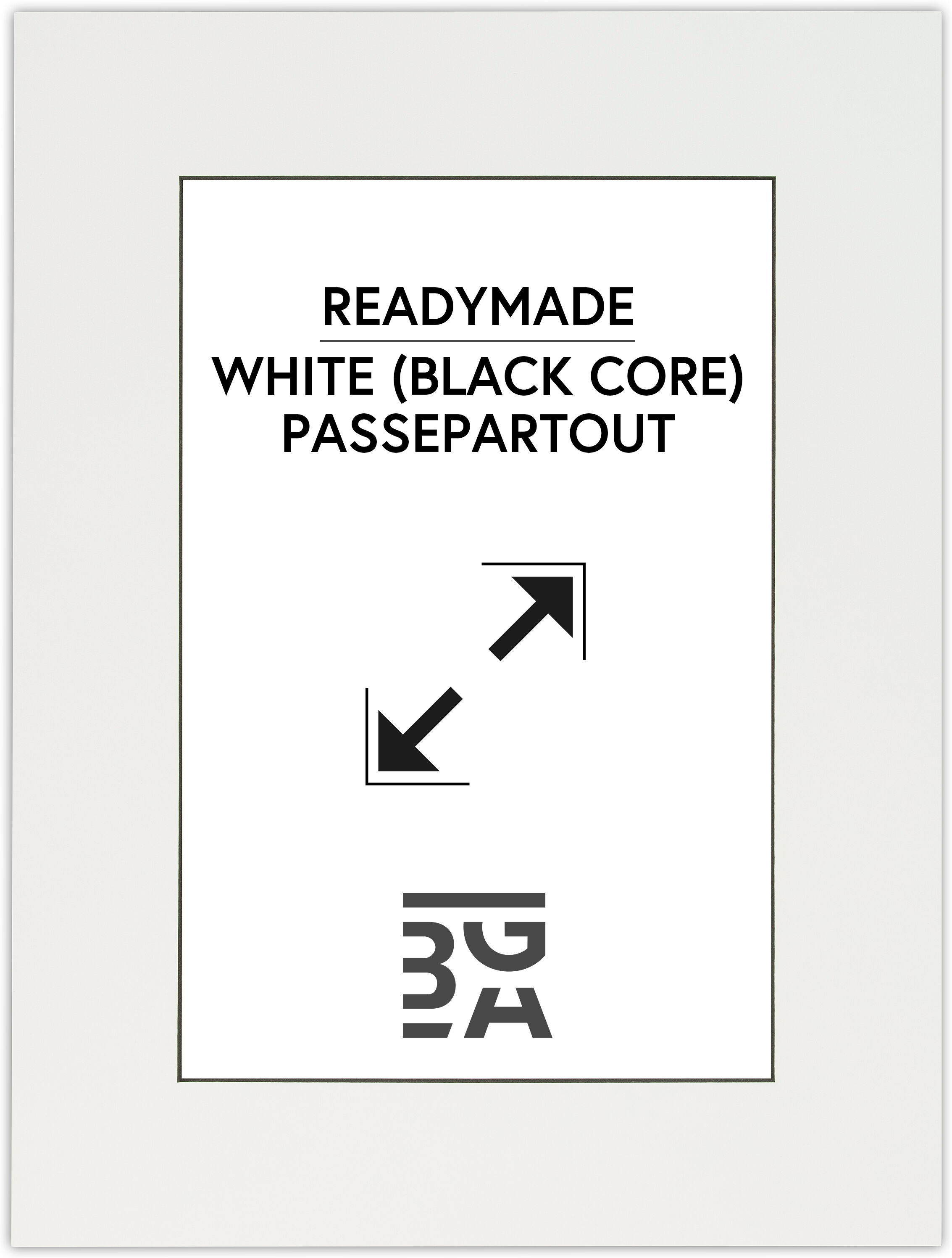 Galleri 1 Passepartout Hvit (Svart Kjerne) 20x25 Cm (14x19 Cm)
