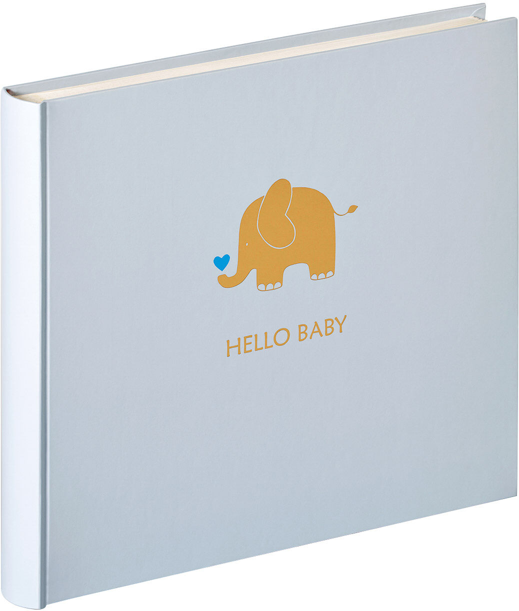 Walther Hello Babyalbum Blå - 25x28 Cm (50 Hvite Sider / 25 Ark)