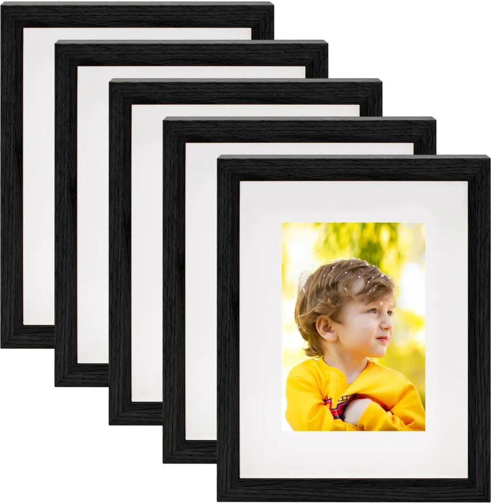 vidaXL Rame foto 3D, 5 buc., negru, 20x25 cm pentru foto 13x18 cm