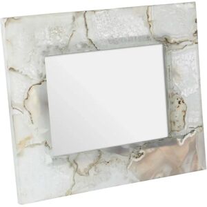 Canora Grey Ajnesh White Agate 5 X 7Photo Frame brown/white 26.0 H x 20.0 W x 3.0 D cm