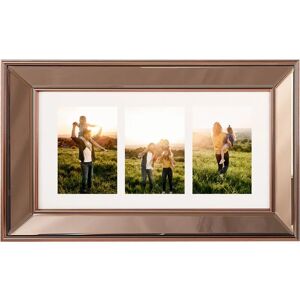 BELIANI Mirrored Collage Multi Photo Frame Copper Glass for 3 Pictures 51 x 32 cm Dabola