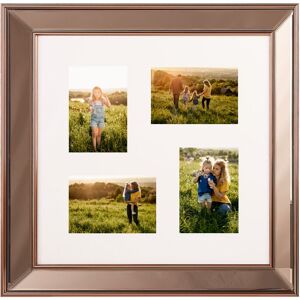 BELIANI Mirrored Collage Multi Photo Frame Copper Glass for 4 Pictures 52 x 52 cm Dabola