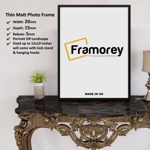 Framorey (5x3.5 Inch) Thin Matt Black Photo Frame / Picture Frame / Poster Frames / Wall