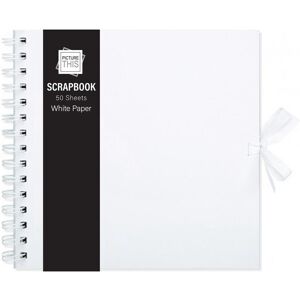 Tallon International White Scrapbook 20cm Memory Photo Album Journal Book & Ribbon Tie