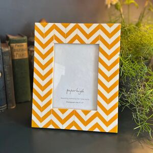 Paper High Asin Yellow Chevron Photo Frame - 5" x 7"