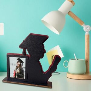 HOMEKA 2024 Graduation Photo Wooden Frame Male Female Graduates Outline 3D Desktop Graduation Picture