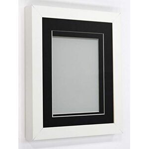 Frame Company Rickman Box 3D Photo Frame, Wood, White with Black Mount, 20x16 for Image Size A3