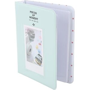 ciciglow 3 Inch Mini Photo Album, PU Leather 64 Pockets Album Photocard Book Album for Mini 12/11/9 and Mini Series 3in Photos, Movie Tickets, Business Cards (Green)