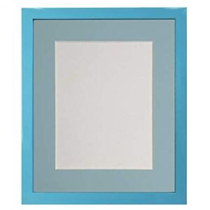 FRAMES BY POST 0.75 Inch Picture Photo Frame with Blue Mount 6 x 4 Image Size 4 x 3 Inch Plastic Glass