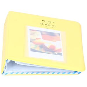 Dpofirs 3 Inch 64 Pockets Photo Album, Photo Book Photo Card Storage Case, Mini Photo Album for Instax Mini 9, Apply to Collect Movie Tickets, Bus Tickets, Bank Cards, Etc (grapefruit yellow)