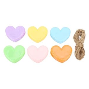 Sxhlseller 6PCS Photo Clip, Colorful Heart Shape Clips for Photo Wall Craft, Stable DIY Decor with Jute String