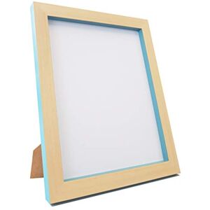 FRAMES BY POST 1 x Picture Frame, Recycled Plastic, Beech/Teal Blue, 5 x 5-Inch