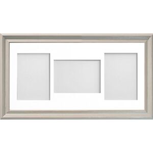 Frame Company Campbell Range Rustic Grey Wooden Picture Photo Frame With White Multi Aperture Mount *Choice of Sizes*