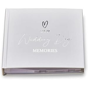 ukgiftstoreonline Our Wedding Day Memories Photo Album Gift For 50 x 6 by 4 Photos Silver Print