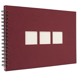 Panodia Album for 180 Photos 10 x 15 cm – Traditional Dark Red Photo Album – Blank Photo Album with 60 Pages – Customisable Photo Book – Dark Red Manila Photo Album – Made in France