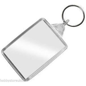 Hobby Art & Crafts Clear Photo Holder Keyring Keychain Photo Holder Photo Frame Key Ring Pocket New