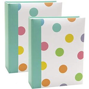 Kenro Box of 2 Candy Spot Colourful Small Photo Album for 100 Photos 7x5 inch / 13x18cm Teal - CN104SP